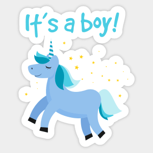 Unicorn - It's A Boy Sticker